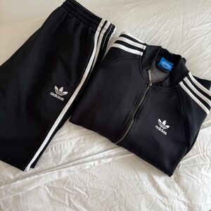 Adidas Mens Originals Black Tracksuit Two-Piece Set (M)